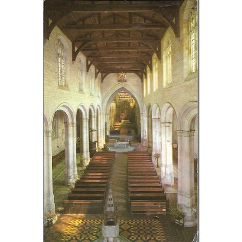 Kings Lynn, Norfolk - St. Margaret's Minster interior - postcard c.1960s