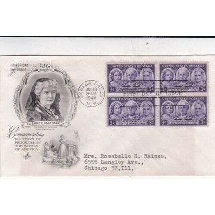 United States 1948 Women of America FDC Seneca Falls Cancel Typed VGC