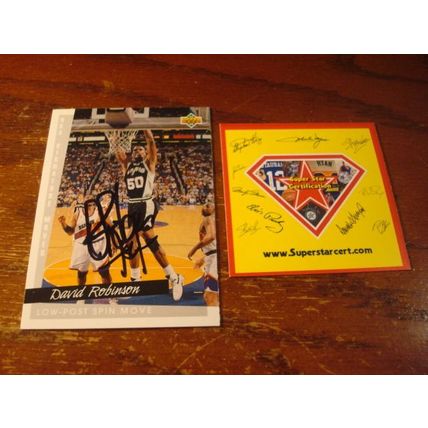 1993/94 Upper Deck, Autograph Card, DAVID ROBINSON, HOF, w/COA, Spurs