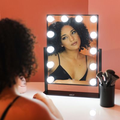12 Bulb Vanity Mirror - Black[ ]