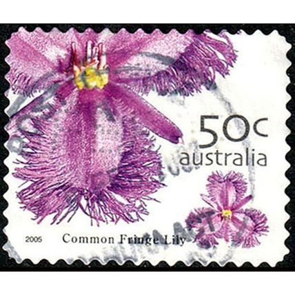 Australia 2005 Flower 50c Used P&S Stamp 11.25 Perf. Fringe Lily .