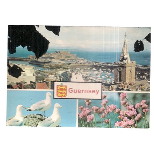 GUERNSEY, CHANNEL ISLES, multiview used vintage postcard 1972 postmark #