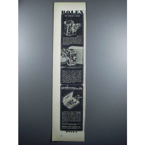 1948 Bolex H-16 & L-8 Movie Cameras Ad