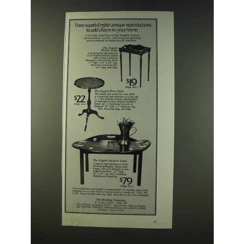 1979 The Bombay Company Ad - English Muffin Table