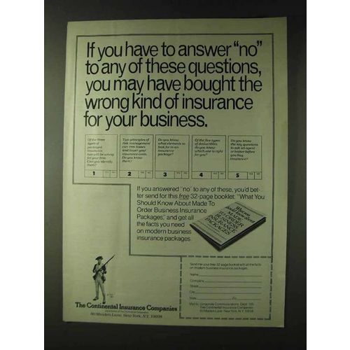 1979 The Continental Insurance Companies Ad - Questions