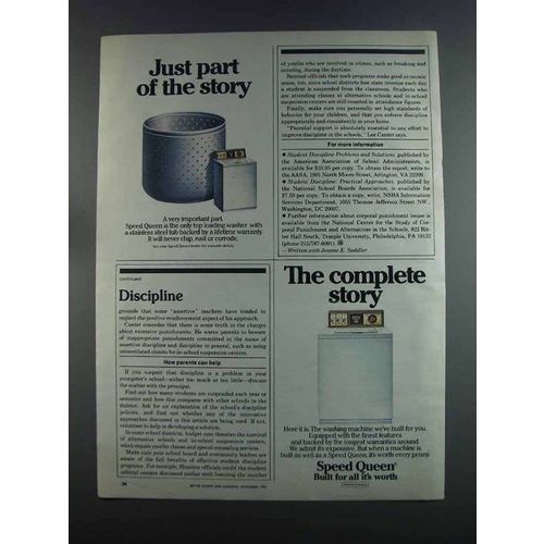 1982 Speed Queen Washing Machine Ad - Just Part