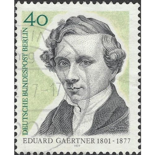 BERLIN, Eduard Gaertner, 1801-1877, green 1977, 40pf