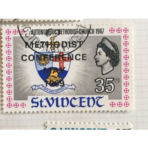 St Vincent QEII 1969 Methodist Conference 35c Arms Used SG 277 Sc 271 stamp