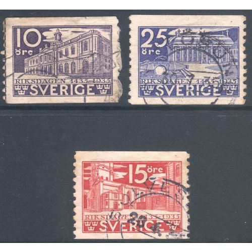 Sweden 1935 - SG183/5 - Swedish Parliament, Stockholm Buildings x 3 - used