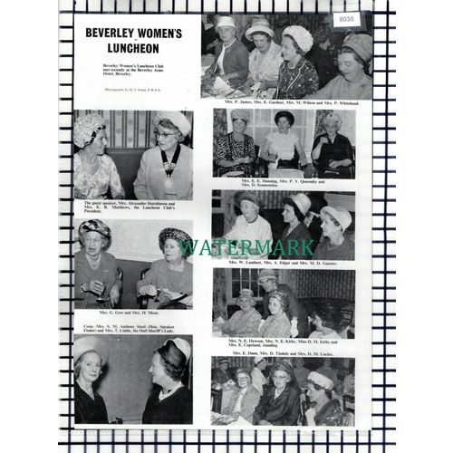 (8030) Beverley Women's Luncheon Club Gow Uncles Quarmby Szumonska- 1965 Cutting