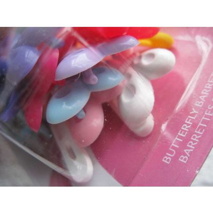 28 Goody Girls Plastic Butterfly Hair Barrettes Secure Pastel Vibrant Colored 09