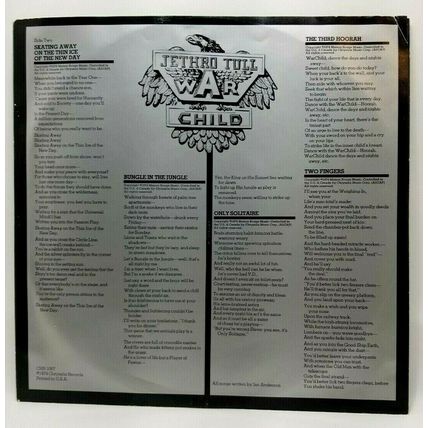 Jethro Tull War Child LP 12" Vinyl 33rpm Record Album (P7)