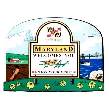 Maryland State Welcome Sign Decowood Fridge Magnet