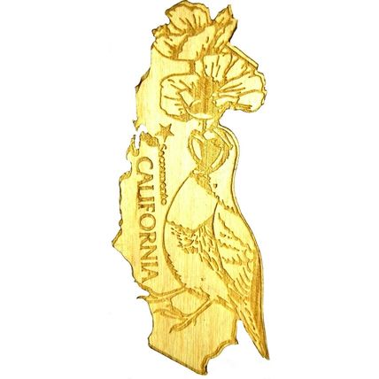 California Laser Etched Wood Fridge Magnet
