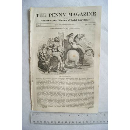 1838 The Penny Magazine No. 384 Olympia, Naval History, San Lazaro, Erasmus, etc