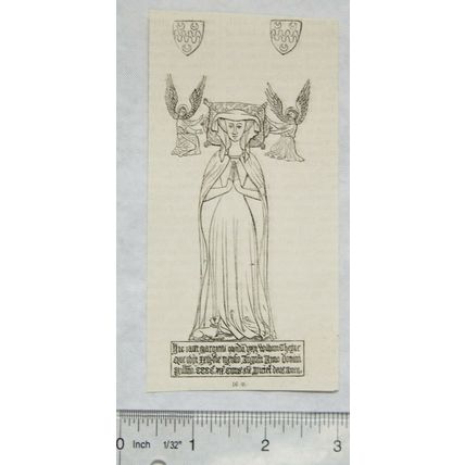 1860s engraving - lady with angels