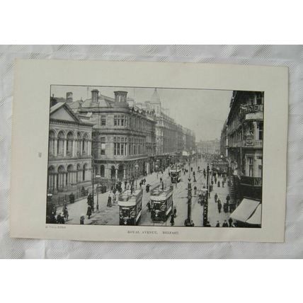 Vintage illustration: Londonderry / Royal Avenue, Belfast