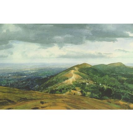 David Prentice Malvern Across To Cotswolds Painting Postcard