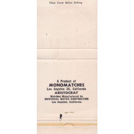 MGM Movie Studio, Los Angeles, CA - Vintage Matchbook Cover