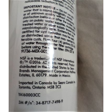 Kenmore 46-9083 Replacement Refrigerator Water Filter