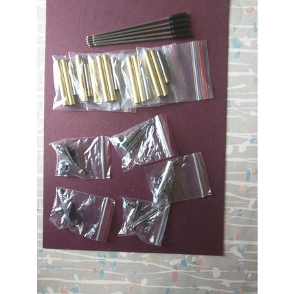Pack of 5 Slimline Chrome finish pen making kits for woodturning