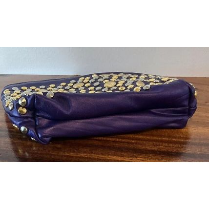 A Rare Studs 90’s Jenny Tee Leather Purple Small Zip Bag Pouch Super Sweet!