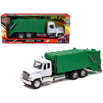 Freightliner 114SD Garbage Truck White and Green "Long Haul Trucker" Series 1...