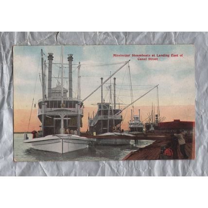 Mississippi Steamboats At Landing Foot Of Canal Street - Postally Unused
