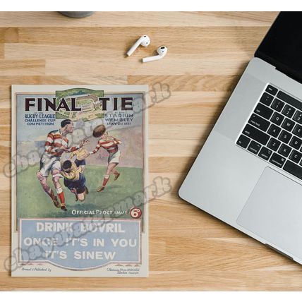 1929 - 1947 Rugby League Challenge Cup Final Programme Cover A5 Prints *FREE P&P