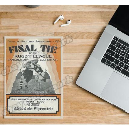 1929 - 1947 Rugby League Challenge Cup Final Programme Cover A5 Prints *FREE P&P