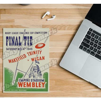 1929 - 1947 Rugby League Challenge Cup Final Programme Cover A5 Prints *FREE P&P