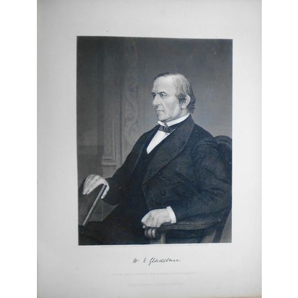 William Ewart Gladstone .. 1873 engraving - Duyckinck Portrait Gallery