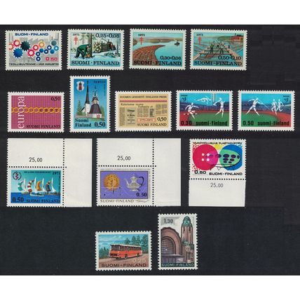 Finland Sport Forest Sailing Bus 1971 Year Collection 1971 MNH SG#778-789