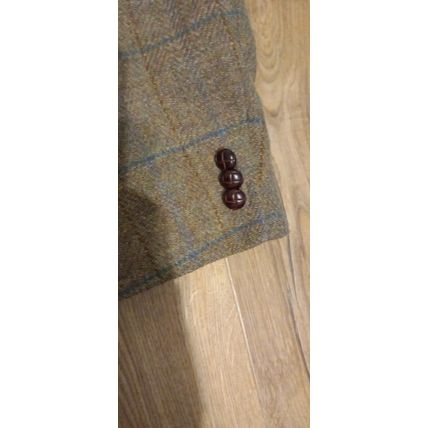 Vintage Harris Tweed St Michaels Jacket Mens 42R Green Pure Wool Country Blazer
