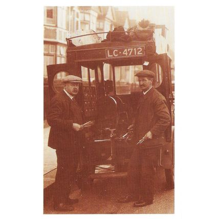 Postcard Travelling Tinker Gypsy c1912 Knife Sharpening Grindstone Van Nostalgia