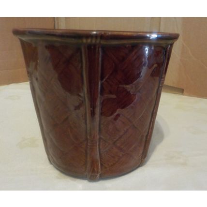 Vintage Brown Glazed Flower Pot Holder by Churchill, England