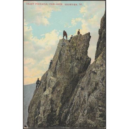 Crazy Pinnacle, Crib Goch, Snowden, Caernarvonshire, 1909 - Wm Ashton Postcard