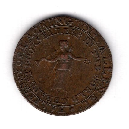 Great Britain. J.Lackington Finsbury Square Halfpenny 1795. dy16236
