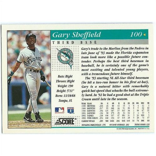 1994 Score - #100 - Gary Sheffield