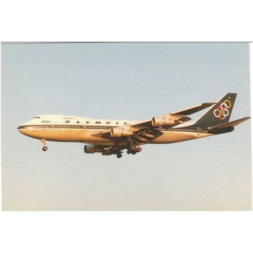 Olympic Airways Boeing B747 212B Aircraft Postcard (A15139)