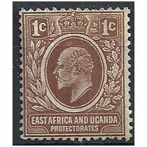 East Africa & Uganda Protectorate 1907 SG34 1c Brown Mounted Mint...