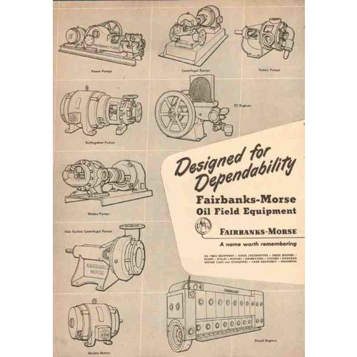 fairbanks-morse 1950 dependability gas oil field equipment vintage ad