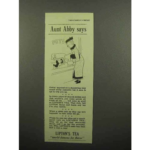 1940 Lipton's Tea Ad - Aunt Abby