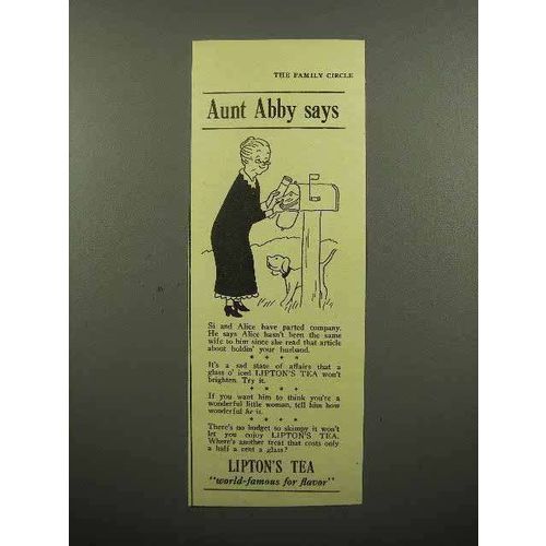 1940 Lipton's Tea Ad - Aunt Abby Says - At Mailbox