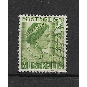 Australia.SG237 2d Queen Elizabeth (Yellow-Green).Fine Used.June19