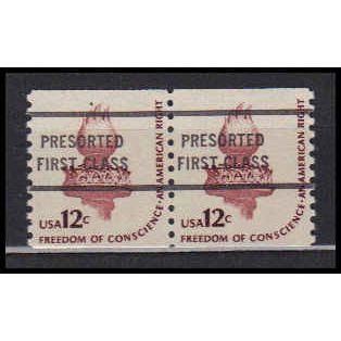 1816a 12c Liberty Torch Very Fine MNH Dry Gum Pair PreSort CA0381