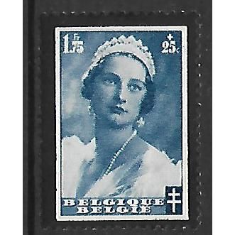 BELGIUM 1935 DEATH OF QUEEN ASTRID MORNING STAMP 1F.75 + 25c BLUE SG719 M MINT