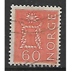 NORWAY 1962 REEF KNOT 60 ORE RED SG537 FINE USED#