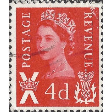 SCOTLAND, Queen Elizabeth II, Machin, red 1969, 4d, #5