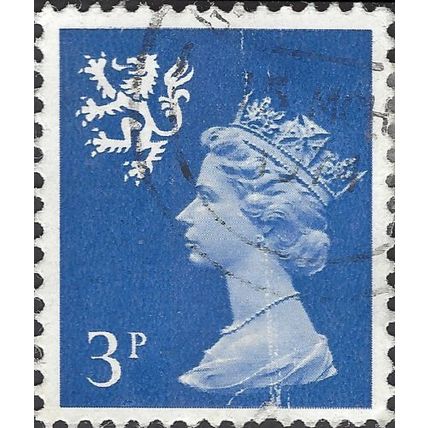 SCOTLAND, Queen Elizabeth II, Machin, blue 1971, 3p, #5
